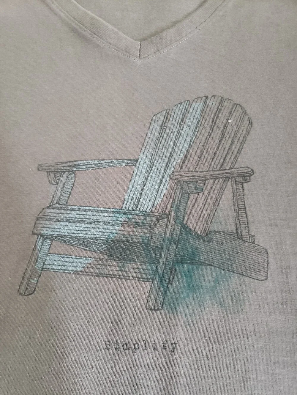Life Is Good Vintage Grey Crew Beach Chair "Simplify" Graphic Tshirt - Picture 2 of 8